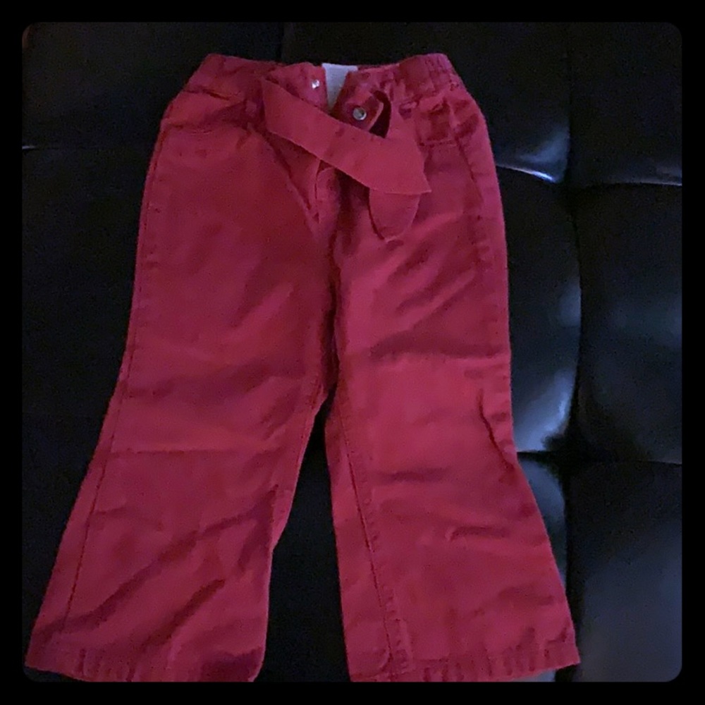 Red girl pants that tie in front